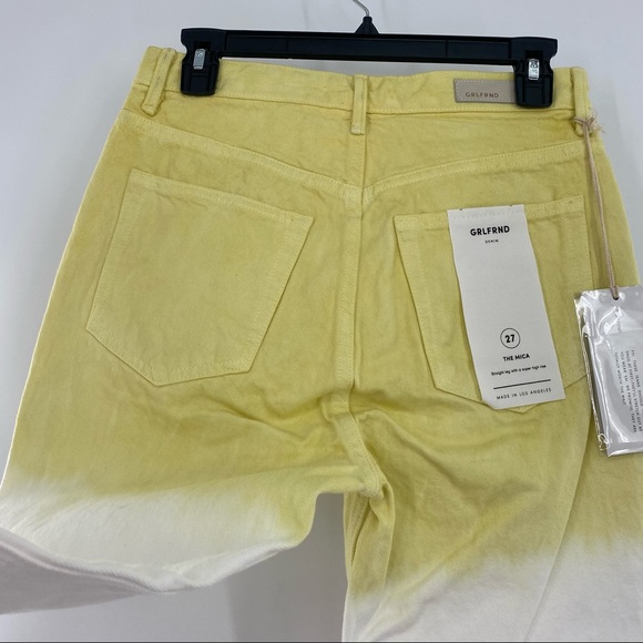 Grlfrnd NWT Mica Crop Color Block Straight Leg Denim Jeans Pink Crush 27 New - Picture 6 of 15